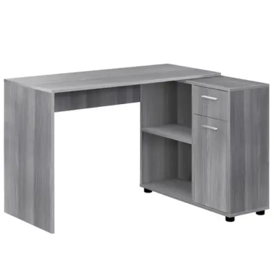 Monarch Specialties Workstation with Storage Shelves and Cabinet for Home & Office-Contemporary Style L Shaped Computer Desk, 46" L image {1}