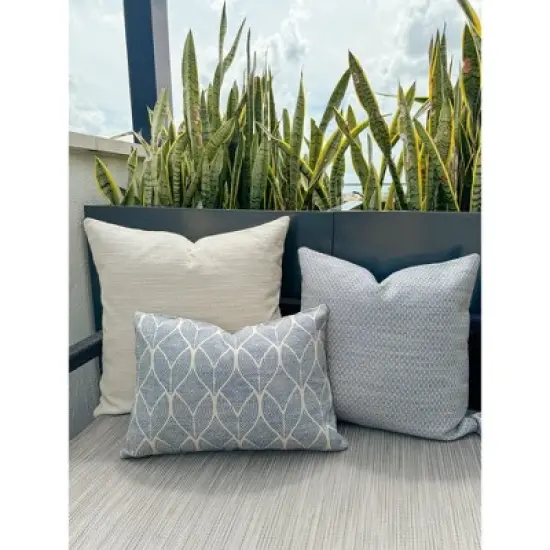 Coastal Breeze Indigo Blue 16x16 Indoor Outdoor Pillow image {5}