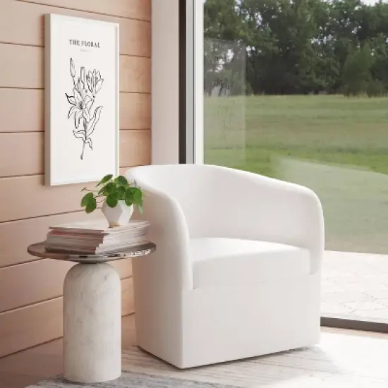 Rhea Swivel Chair in Velvet - Threshold&trade; image {7}