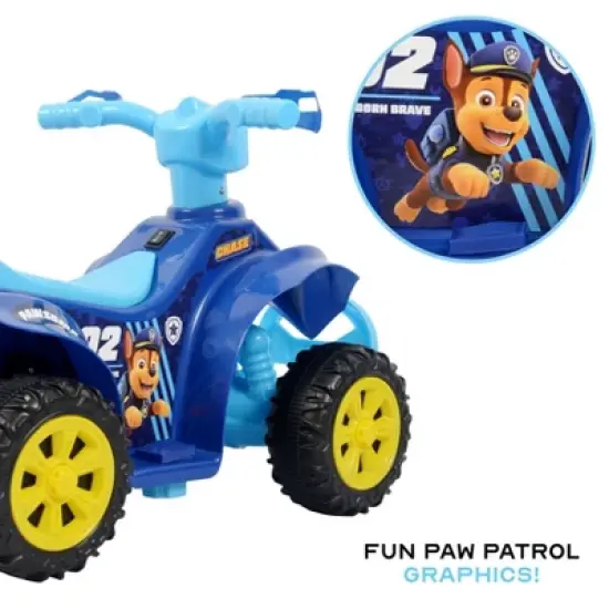 Paw Patrol Chase 6V Quad for Kids - Powerful and Safe Ride-On Toy with Rechargeable Battery Forward and Reverse Driving Ages 2-3 image {3}