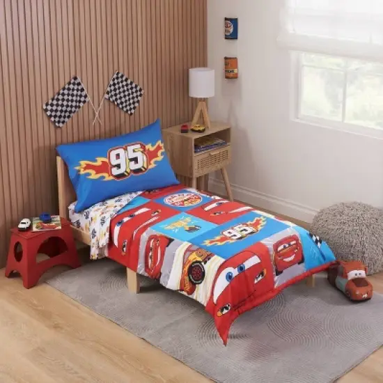 4pc Cars Toddler Bed Set image {9}