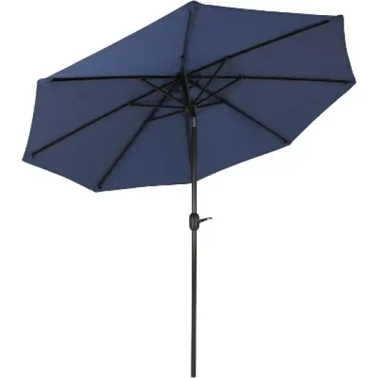 Sunnydaze Outdoor Aluminum Patio Umbrella with Fade-Resistant Canopy and Auto Tilt and Crank - 9' - Navy Blue image {7}