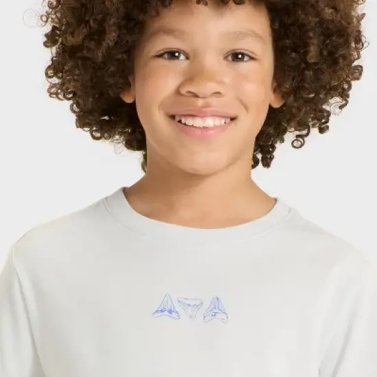 Boys' Short Sleeve Shark Graphic T-Shirt - Cat & Jack&trade; Light Gray image {1}
