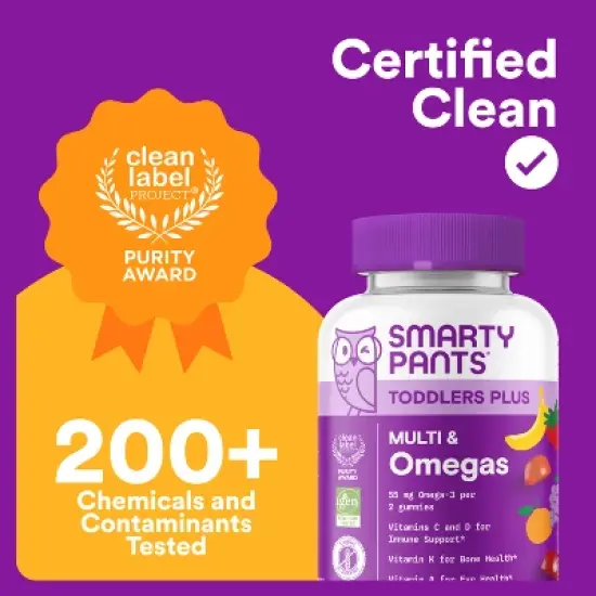 SmartyPants Toddler Plus Multivitamin & Omegas Gummies with Vitamins C, D3, B12 & Zinc - 60ct image {12}