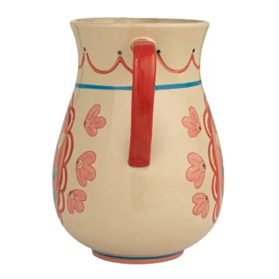 Storied Home Floral Stoneware Pitcher with Handle, Multicolor image {3}