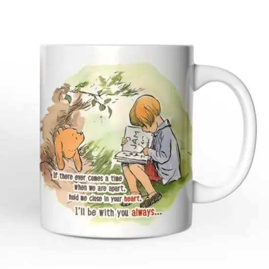 If We're Apart Keep Me in Your Heart Mug, Pooh and Friends Quote for Appreciation (Non-Custom Only)| OrnamentallyYou image {4}