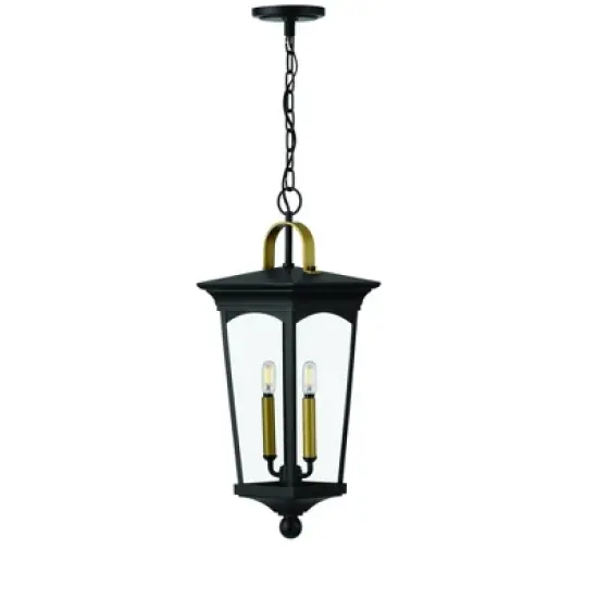 Urban Ambiance Luxury Cosmopolitan Outdoor Pendant Light,  23.875"H x 9"W,  Midnight Black Finish, UHP1261 image {7}