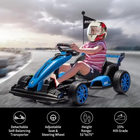 24V Go Kart Electric Drift Kart Car with Adjustable Seat image {2}
