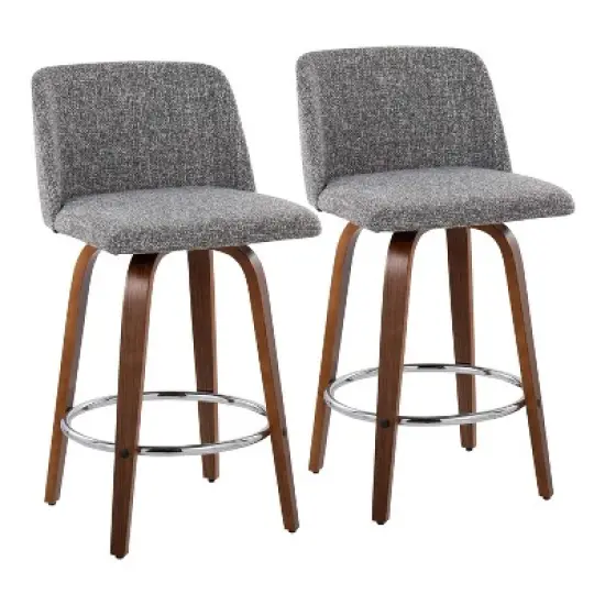 Set of 2 Toriano Upholstered Counter Height Barstools - Lumisource image {13}