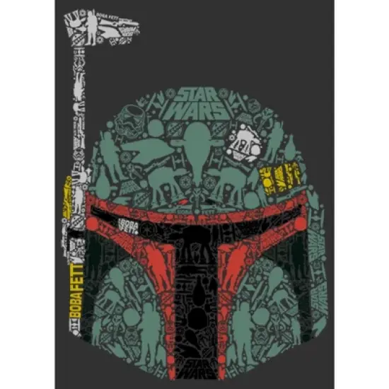 Men's Star Wars Boba Fett Silhouette Helmet Fill T-Shirt image {1}