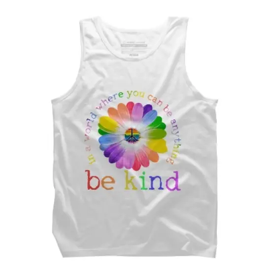 Men's Design By Humans In A World Where You Can Be Anything Be Kind Lgbt By DragonTee Tank Top image {9}