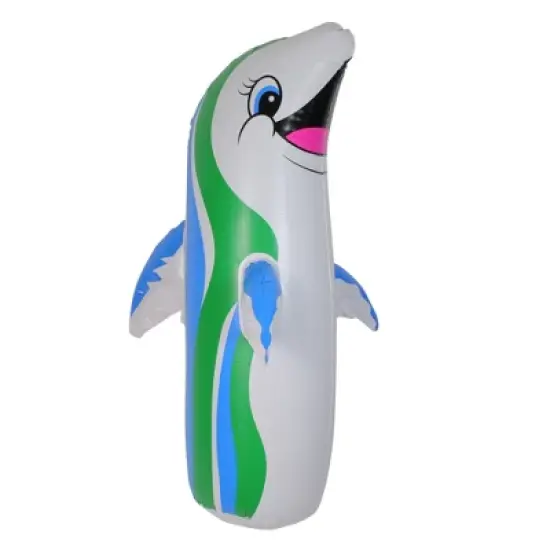 Swimline 36" Inflatable Dolphin Toy Pool and Spa Accessory - Blue/White image {3}