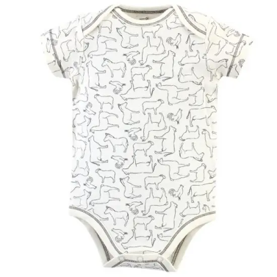 Touched by Nature Organic Cotton Bodysuits 5pk, Farm Friends image {4}