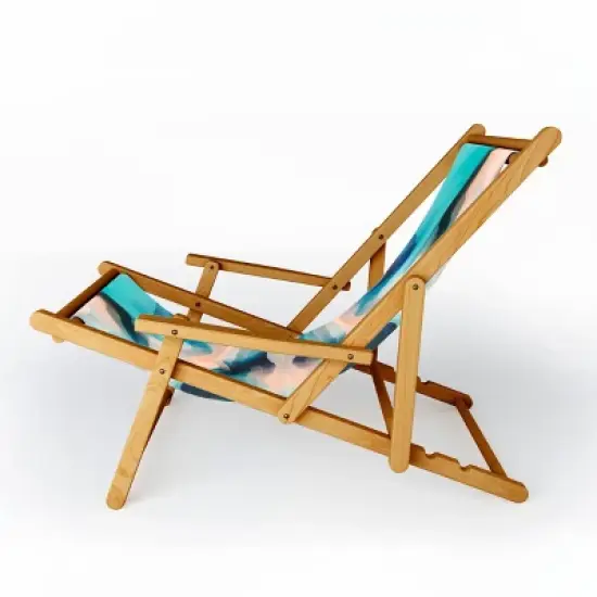 Marta Barragan Camarasa Abstract Tidal Waves Outdoor Sling Chair - Deny Designs image {1}