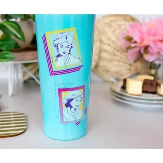 Silver Buffalo The Golden Girls Double-Walled Stainless Steel Tumbler With Straw | 22 Ounces image {4}