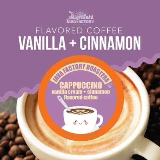 Java Factory Cappuccino Flavored Coffee,Compatible Keurig 2.0 K Cup Brewers,40Ct image {9}