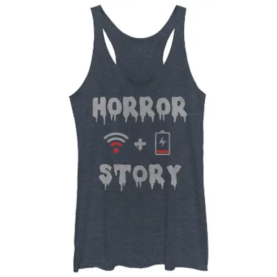 Women's CHIN UP Halloween WIFI Horror Story Racerback Tank Top image {2}