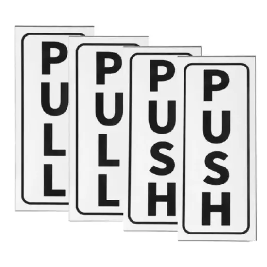 Unique Bargains PVC Self-Adhesive Waterproof Store Shops Push Pull Door Sign 2 Set image {5}