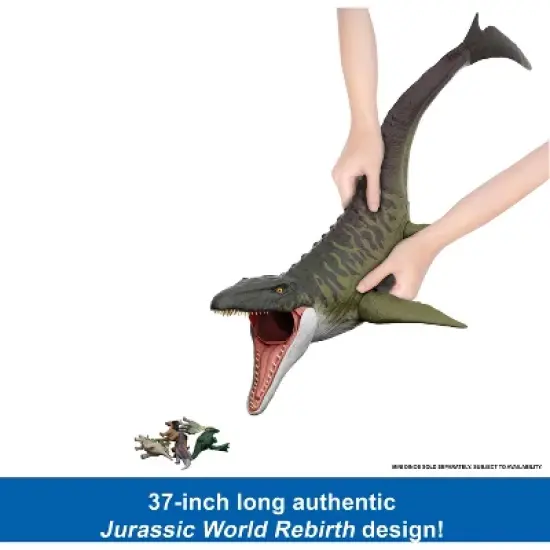 Jurassic World Rebirth Super Colossal Mosasaurus Action Figure, Dinosaur Toy image {4}