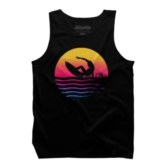 Men's Design By Humans Surfer Waves By clingcling Tank Top image {4}
