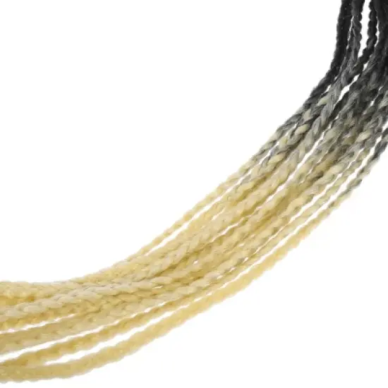 Unique Bargains Helmet Decor Gradient Braid Ponytail Black Beige 25 inches image {4}