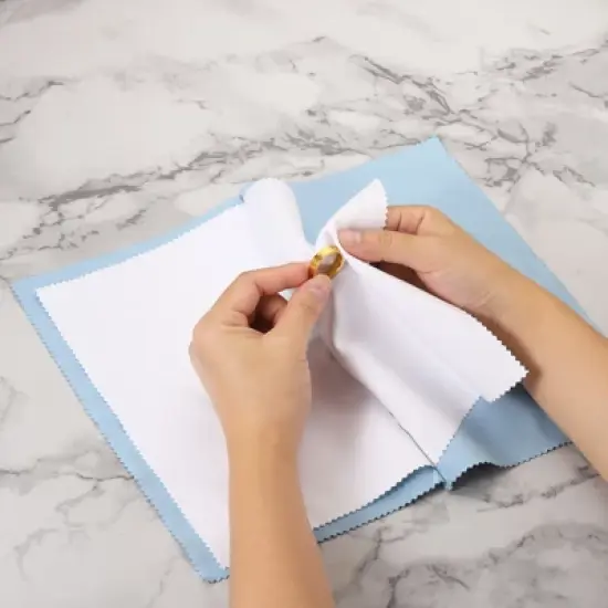 Unique Bargains Reusable Double-Sided Cotton Jewelry Cleaning Cloth 3 Pcs image {4}