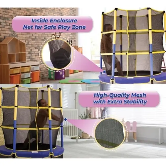 Machrus Upper Bounce 55" Kiddy Trampoline & Enclosure Set - Easy Assembly image {2}