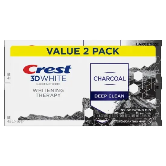 Crest 3D Whitening Therapy Charcoal Deep Clean Toothpaste - 4.6oz/2pk image {1}
