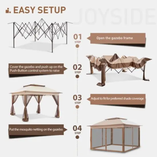 UPTIOT 11 Ft. W x 11 Ft. D Steel Pop-up Gazebo image {4}