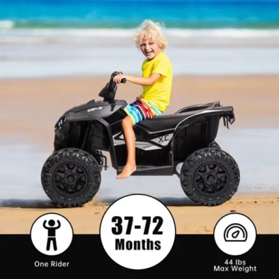 12V Ride On ATV for Kids Electric Four Wheeler for Toddlers Ages 3-8, Battery Powered Quad with Remote Control, LED Lights image {2}