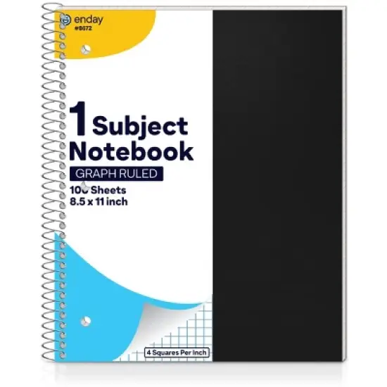 Enday Graph Paper Notebook 8.5 x 11 with Plastic Cover, 1 Grid Notebook, Graph paper spiral notebook, Graph notebook image {6}