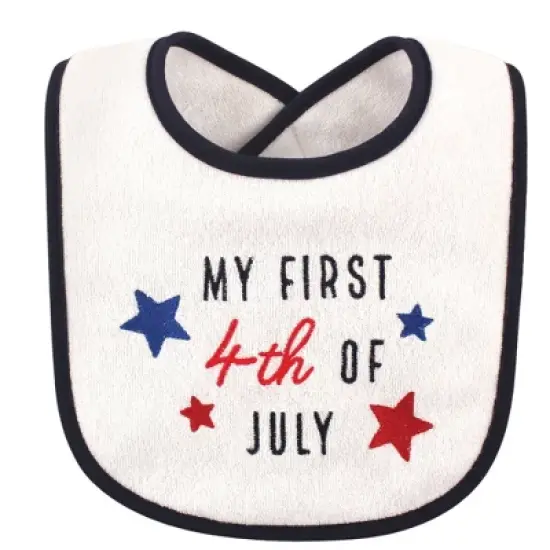 Hudson Baby Infant Cotton Terry Drooler Bibs with Fiber Filling 10pk, Holiday Birthday, One Size image {6}