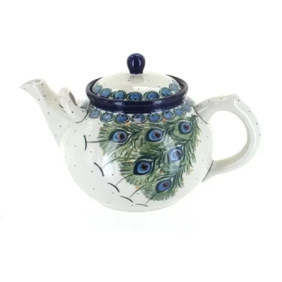 Blue Rose Polish Pottery 444 Ceramika Artystyczna Large Teapot image {12}
