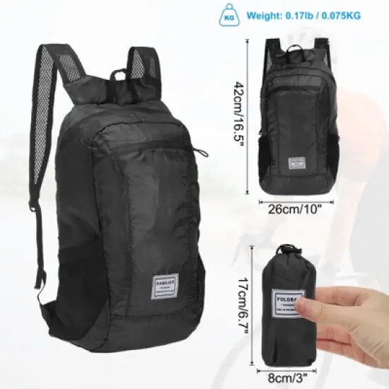 Unique Bargains Durable Polyester Material Water-Resistant Lightweight Portable Backpack image {1}