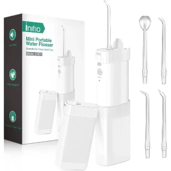 Initio Portable Water Flosser - 4 Nozzle Types, 3 Modes, IPX7 Waterproof, 1100mAh Battery, Essential for Travel Oral Care image {8}