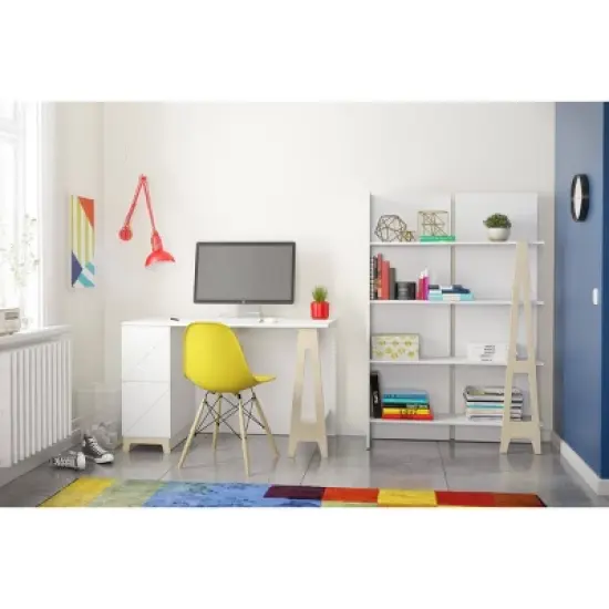 60" Atypik 4 Shelf Bookcase - Nexera image {2}