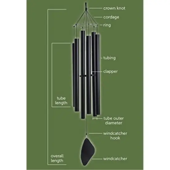 Music of the Spheres Pentatonic Soprano Windchime, Black, 30" image {2}