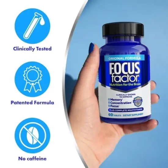 Focus Factor Brain Supplement & Complete Multivitamin for Memory, Concentration and Focus Tablets - 60ct image {3}