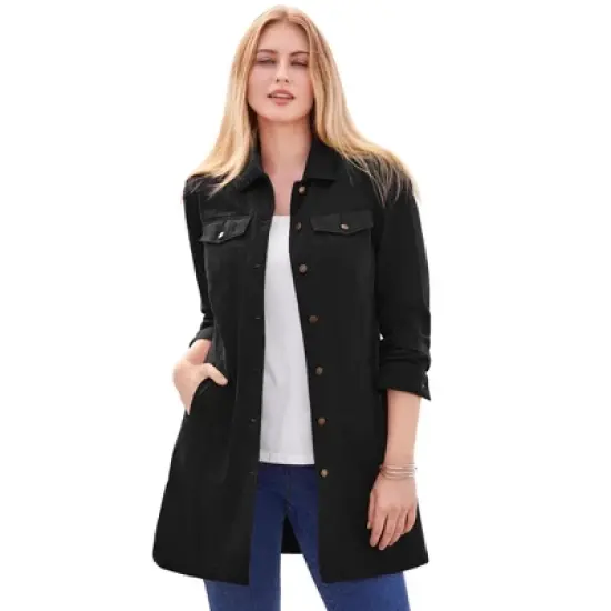 Jessica London Women&rsquo;s Plus Size Long Denim Jacket image {5}