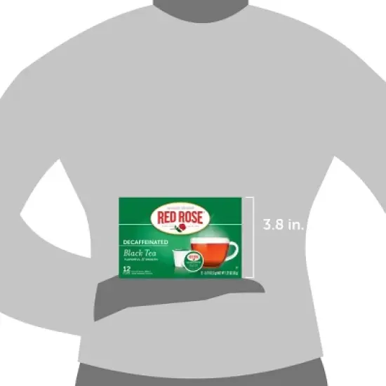 Red Rose Naturally Decaffeinated Black Tea with 12 Single Serve Tea K-Cups Per Box (Pack of 6) K-Cup Pods for Keurig image {4}