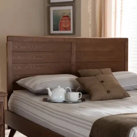 Seren Walnut Finished Wood Headboard - Baxton Studio image {4}