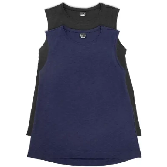 Felina Women's Velvety Soft Slub High-Low Shell Tank 2-Pack image {5}