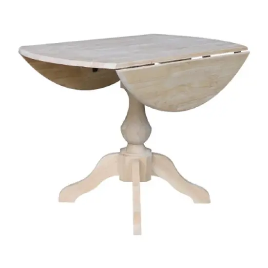 Blake Round Drop Leaf Table Unfinished - International Concepts image {5}