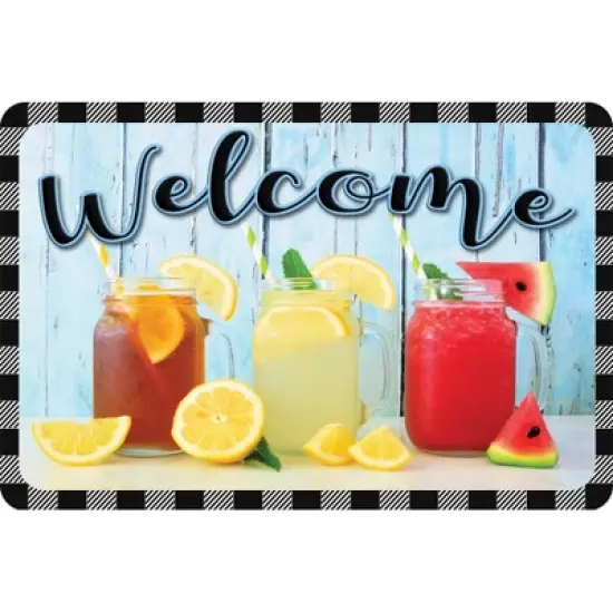 Ashley Productions&reg; The Original Fun Mat&trade;, Welcome Mat, 15.5" x 23.5", Mason Jars Drinks Welcome image {1}