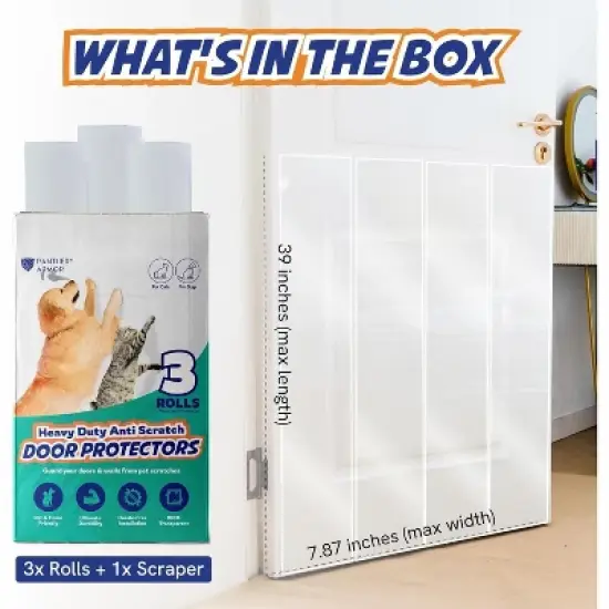 Panther Armor Door Guard for Dogs, Door Scratch Protector, Door Protector for Dogs, Cat Scratch Protector image {2}