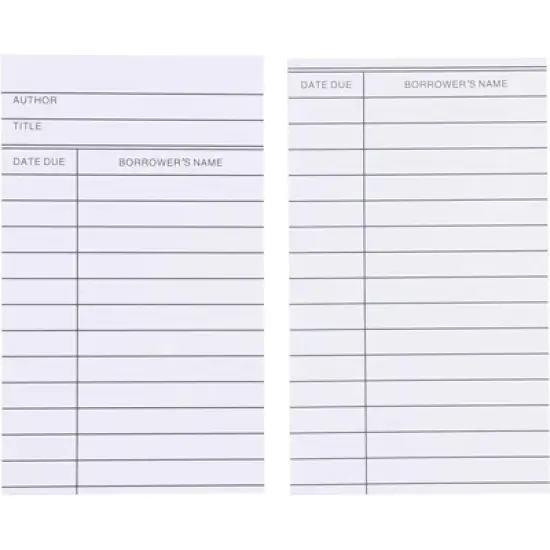 Paper Junkie 250 Pack Blank Library Cards for School Book Checkouts, CDs, DVDs, Vinyl Records, Classroom Supplies, White, 3 x 5 In image {5}