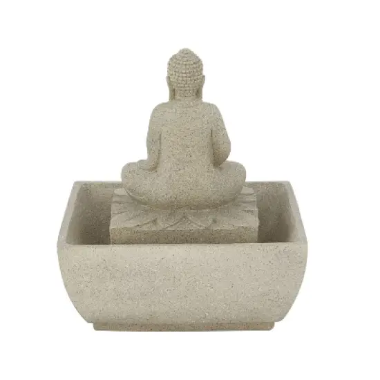 Resin Traditional Buddha Fountain Beige - Olivia & May image {2}