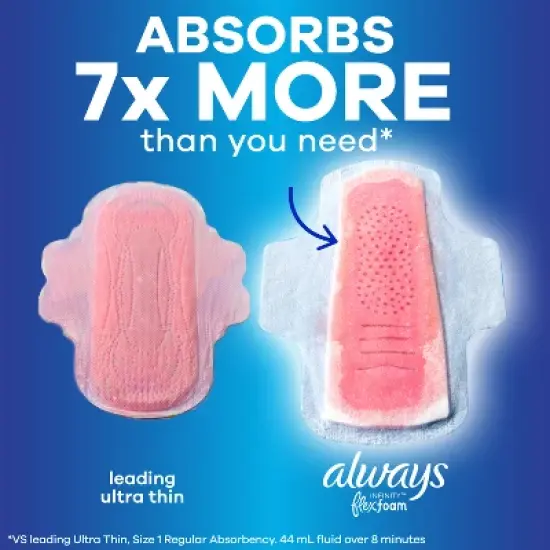Always Infinity Overnight Sanitary Pads with Wings image {4}