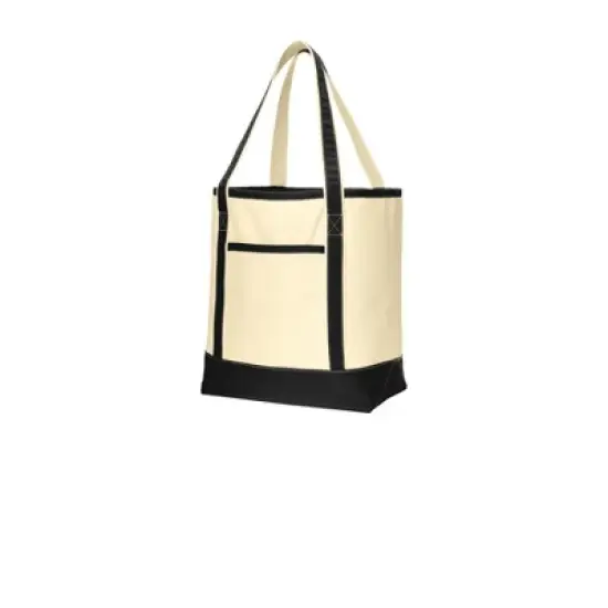 Port Authority Classic Large Cotton Canvas Boat Tote with Snap Closure image {4}