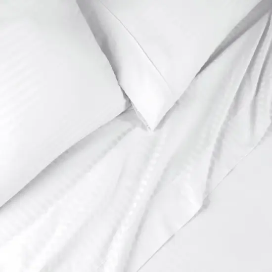 Premium 600-Thread Count Cotton Stripe Deep Pocket Sheet Set by Blue Nile Mills image {3}